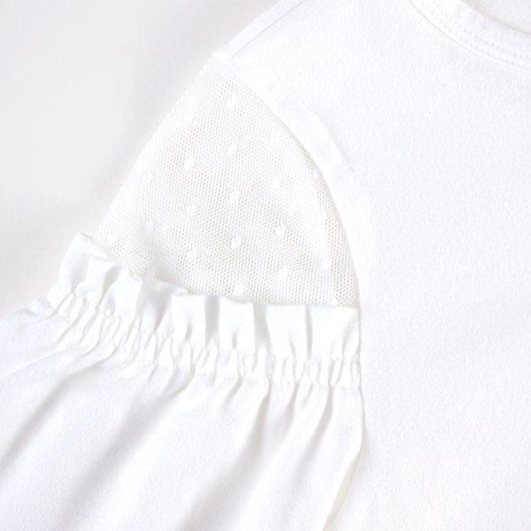 肩部波點網紗長袖T恤(120~130)