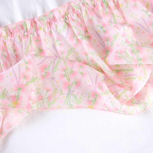 甜豌豆花紋雪紡拼接T恤(100~130)