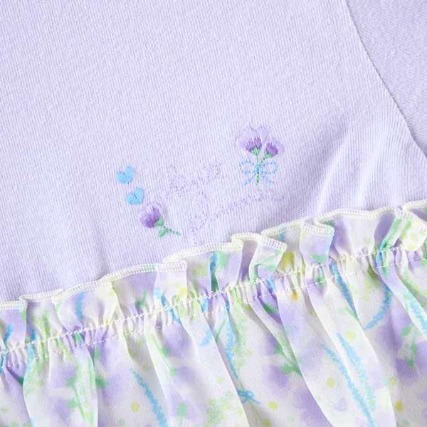 甜豌豆花紋雪紡拼接T恤(100~130)