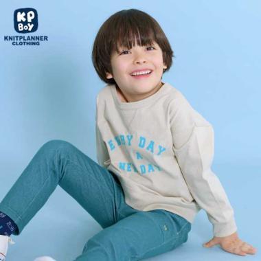 印花標誌衛衣風長袖T恤(100~130)