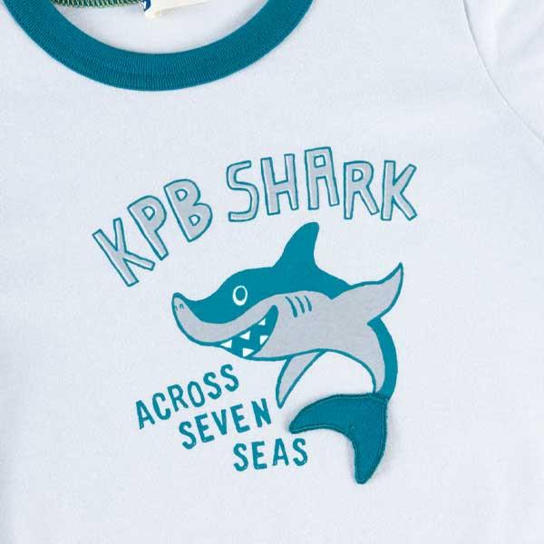 鯊魚圖案短袖T恤(100~130)