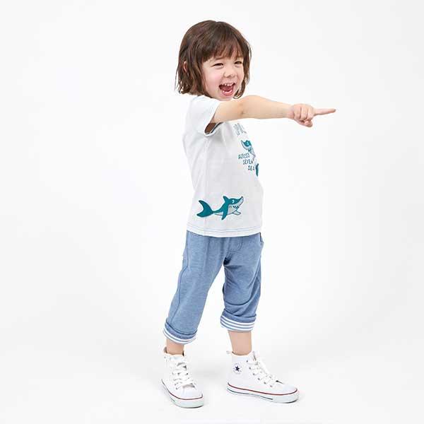 鯊魚圖案短袖T恤(100~130)