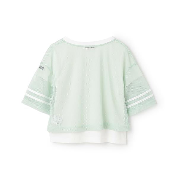 蝴蝶結網眼T恤套裝