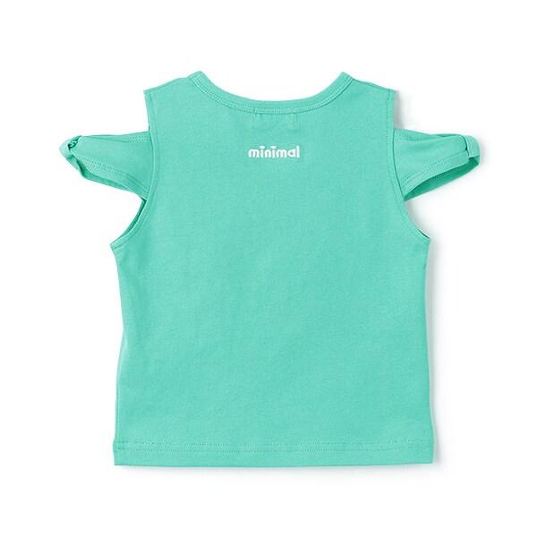 防汙防潑水《迪士尼》公主蝴蝶結袖一字肩T恤