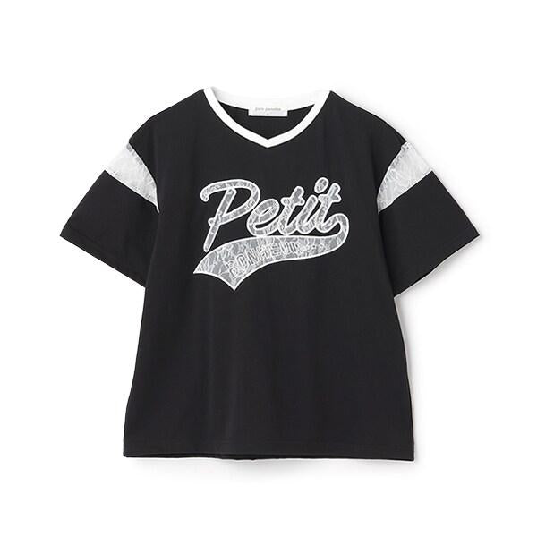 【接觸冷感】蕾絲貼布繡標刺繡T恤