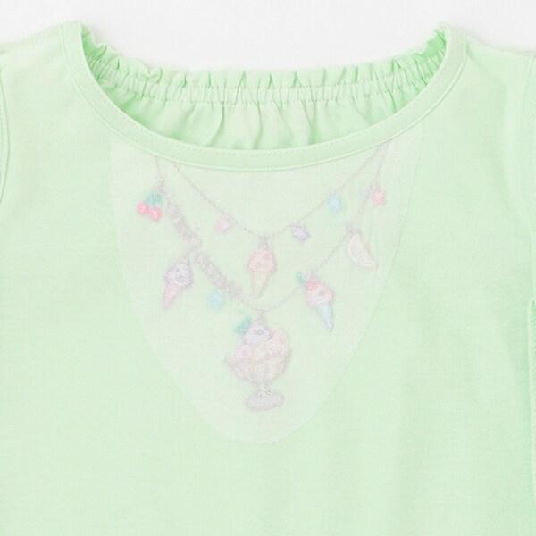 項鍊刺繡露肩兩穿短袖T恤