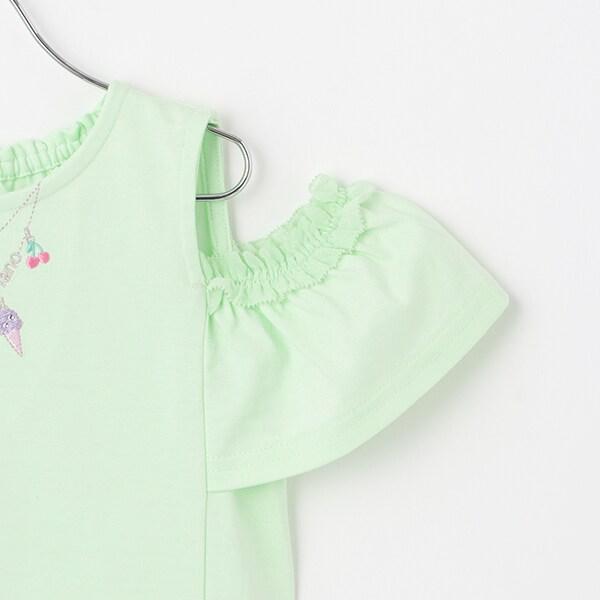 項鍊刺繡露肩兩穿短袖T恤