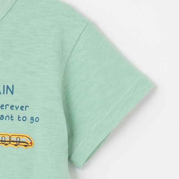 電車印花竹節棉短袖T恤