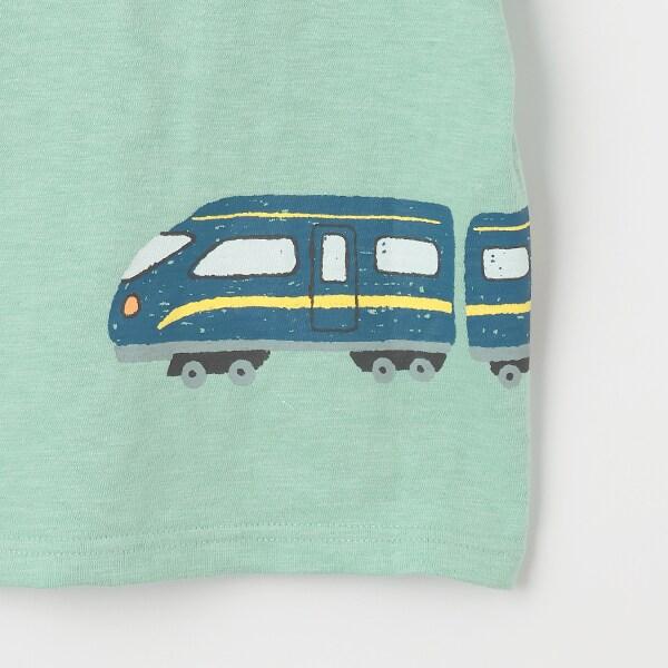 電車印花竹節棉短袖T恤