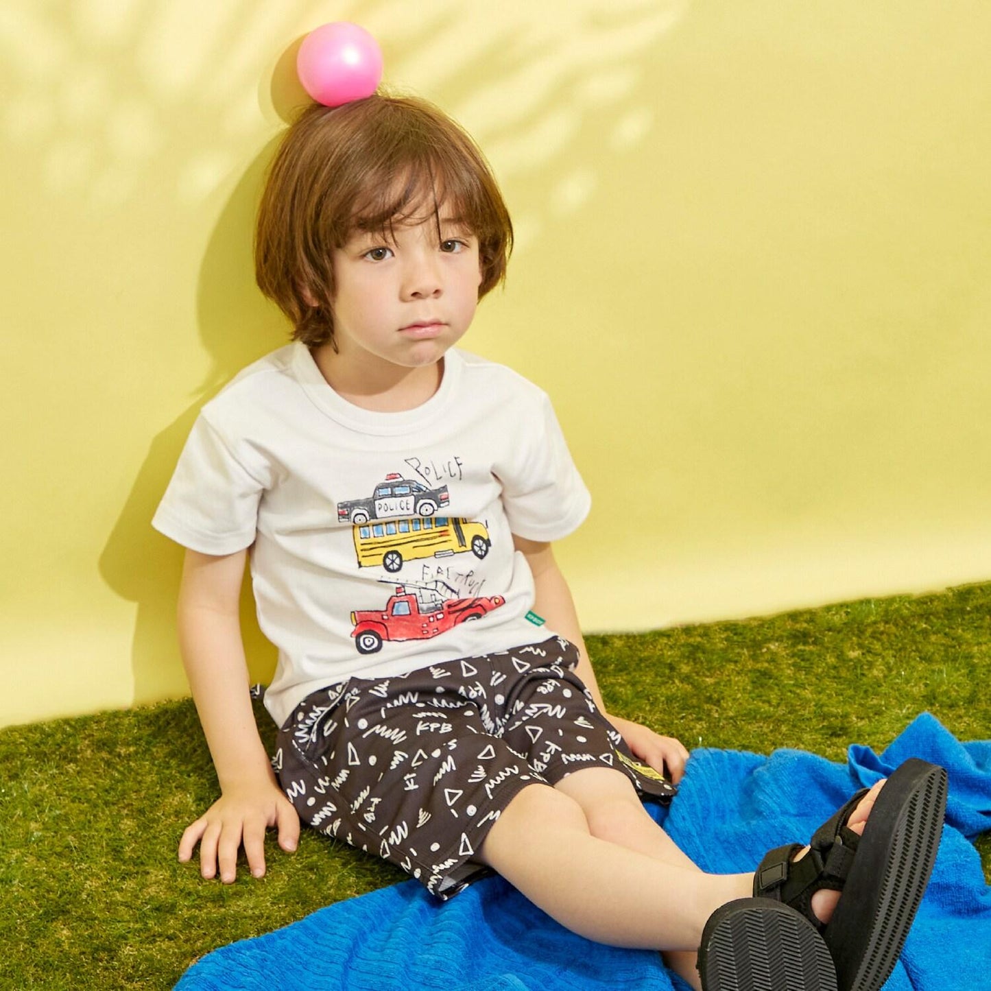 工程車輛印花短袖T恤