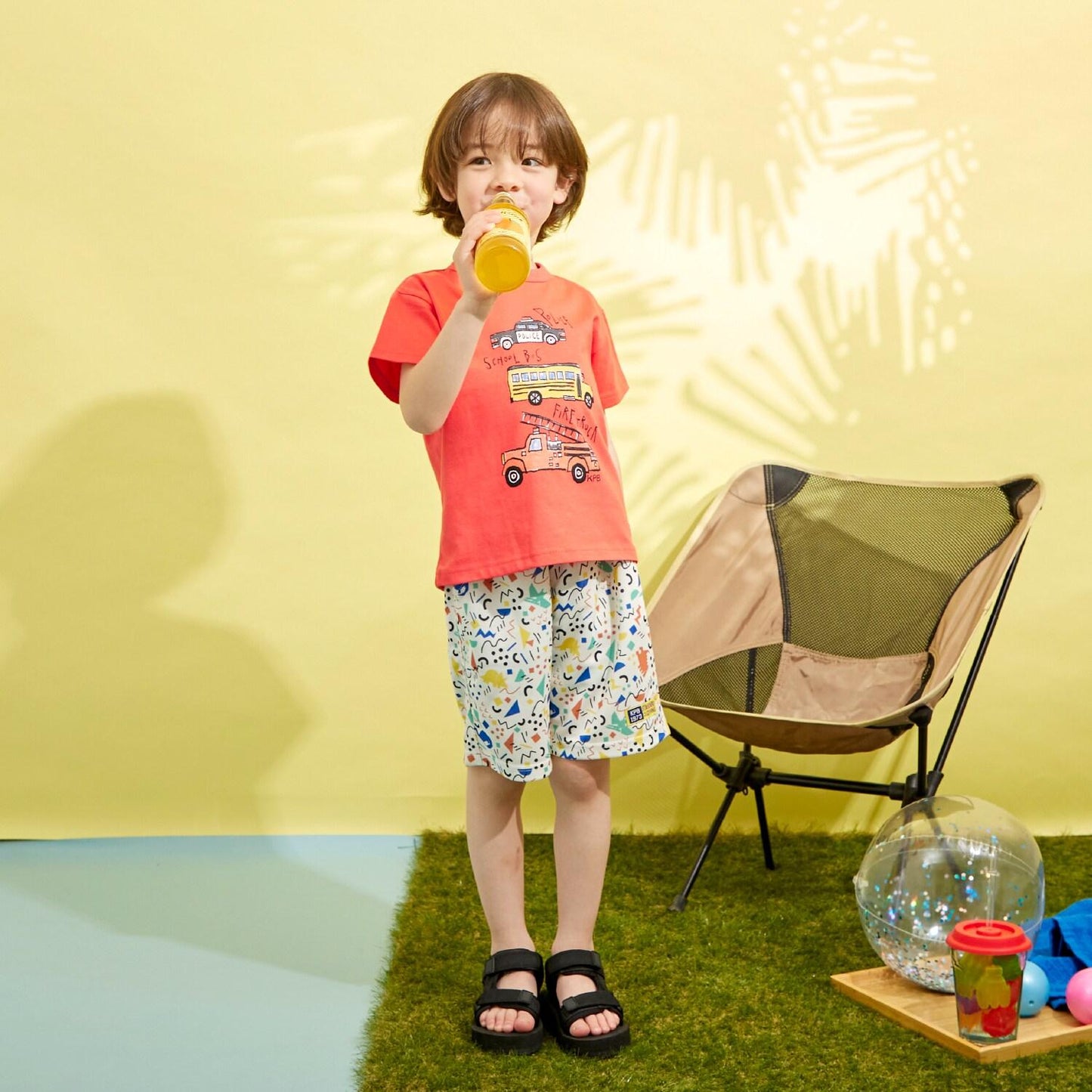 工程車輛印花短袖T恤