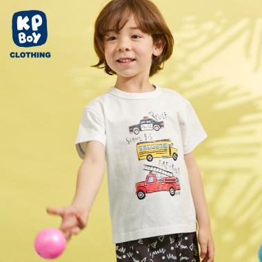 工程車輛印花短袖T恤