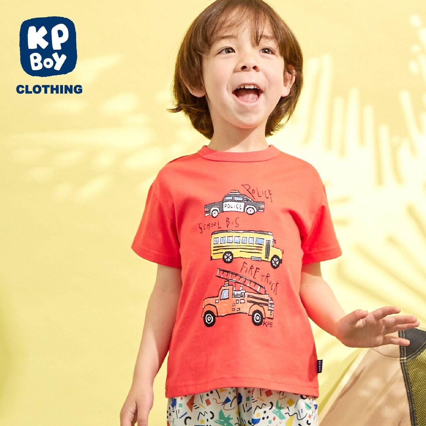 工程車輛印花短袖T恤