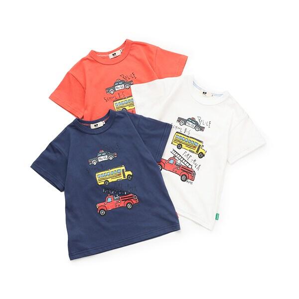 工程車輛印花短袖T恤