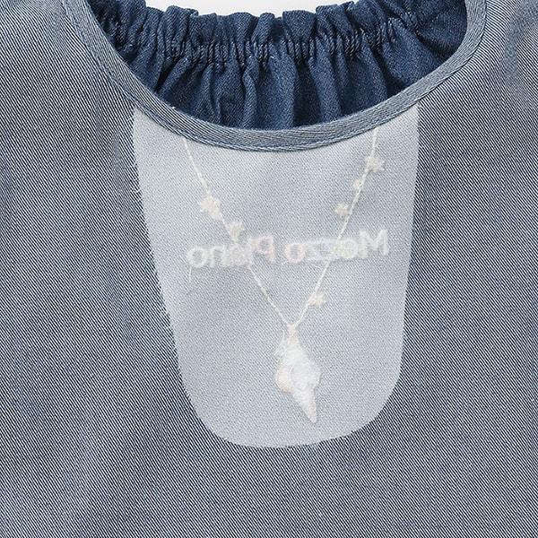 項鍊刺繡 2way牛仔連衣裙