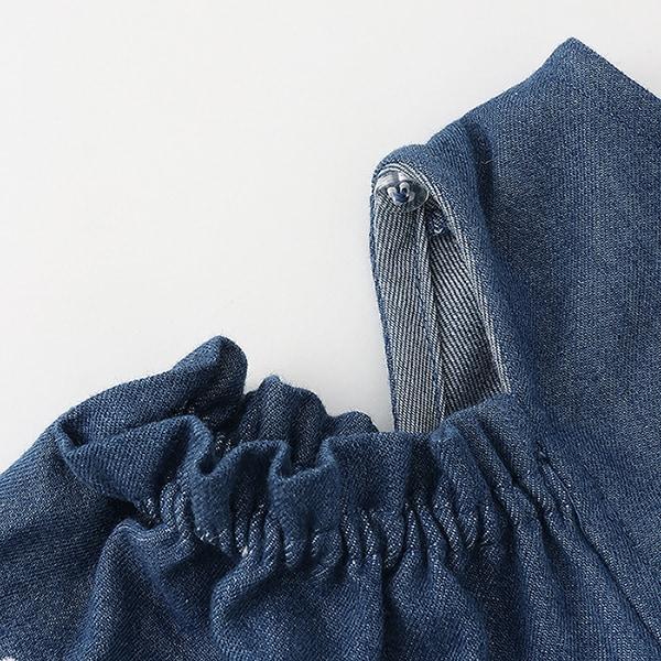 項鍊刺繡 2way牛仔連衣裙