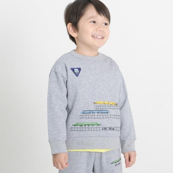 KPBOY 電車刺繡薄絨套裝(80~120)