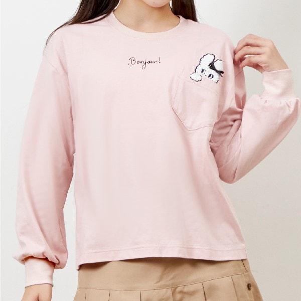 troislapins 兔子刺繡貼布長袖T恤(140~160)