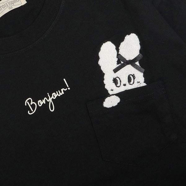 troislapins 兔子刺繡貼布長袖T恤(140~160)