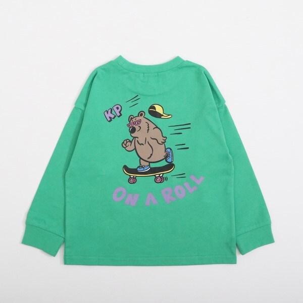 KPBOY 熊印花長袖T恤(100~160)