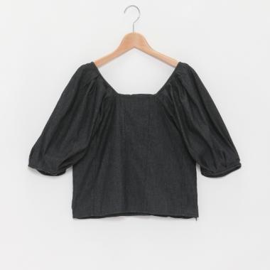 【LADIES】泡泡袖牛仔長款上衣