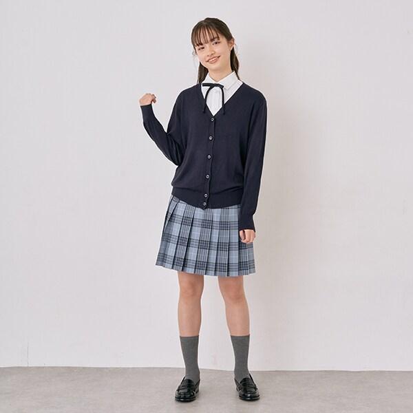 50cm長24褶格紋百褶格子裙