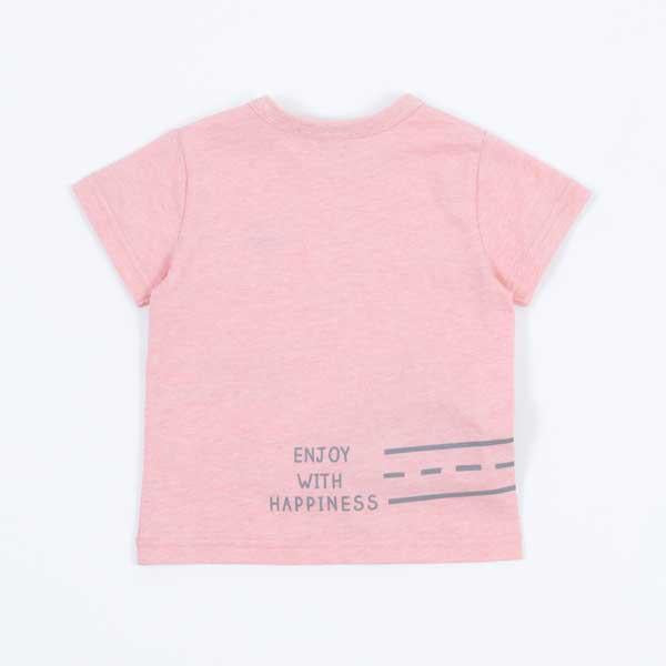 帶車車口袋彩色混紡短袖T恤(80~90)