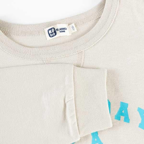 印花標誌衛衣風長袖T恤(100~130)