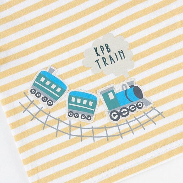 汽車印花貼布條紋T恤(80~90)