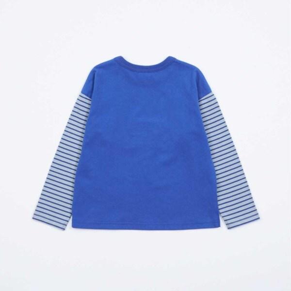 KPBOY 汽車圖案袖子條紋長袖T恤(80~140)