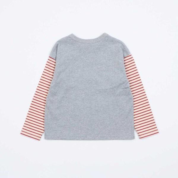 KPBOY 汽車圖案袖子條紋長袖T恤(80~140)