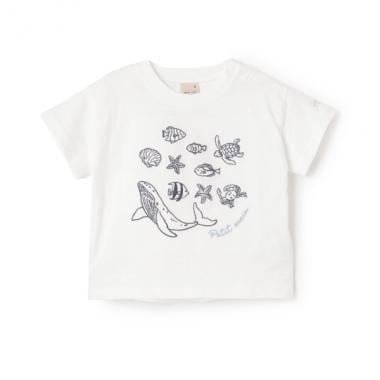 【接觸冷感】海洋刺繡短袖T恤(兒童尺碼)