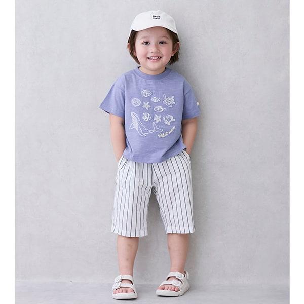 【接觸冷感】海洋刺繡短袖T恤(兒童尺碼)