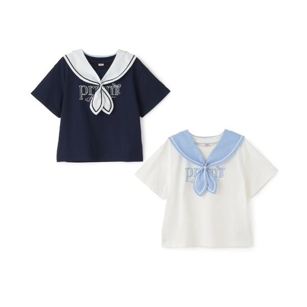 【接觸冷感】3WAY水手領T恤