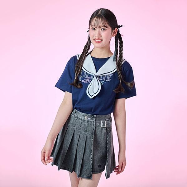 【接觸冷感】3WAY水手領T恤