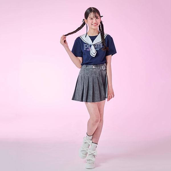 【接觸冷感】3WAY水手領T恤