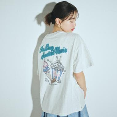 【接觸冷感/清涼】【100%純棉】爆米花印花T恤