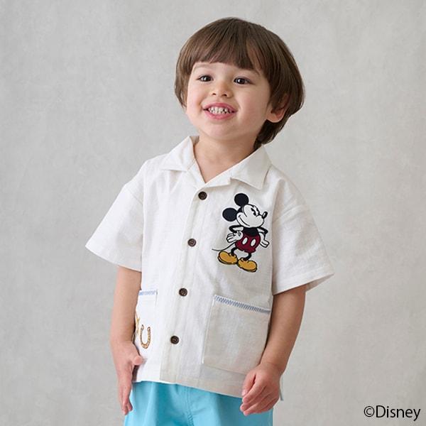 《迪士尼》開領短袖襯衫