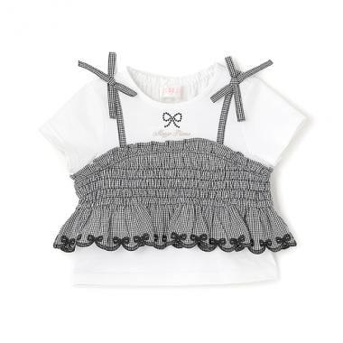 鏤空刺繡拼接長款上衣