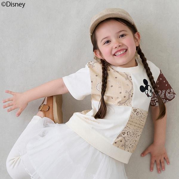 【《迪士尼》】拼接短袖T恤