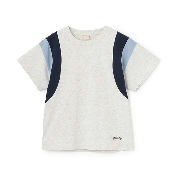 【接觸冷感】袖部拼色T恤(青少年款)