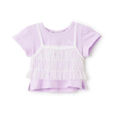 吊帶薄紗胸衣×短袖T恤