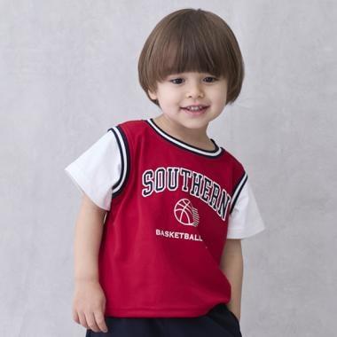 【接觸冷感】拼接款短袖T恤