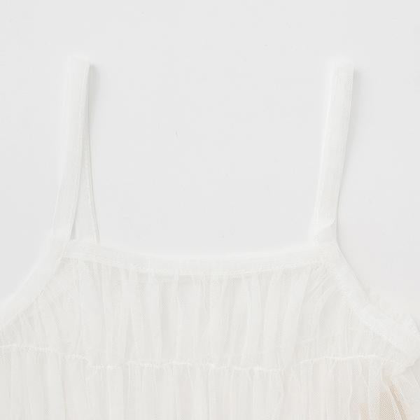 吊帶薄紗胸衣×短袖T恤