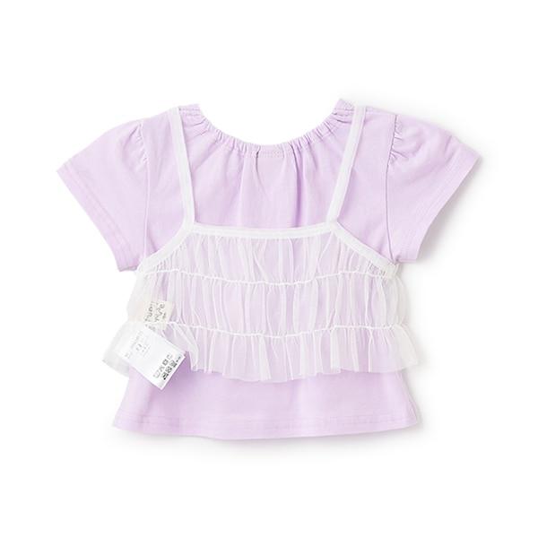 吊帶薄紗胸衣×短袖T恤