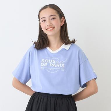 【防汙處理】翻領開襟字母T恤