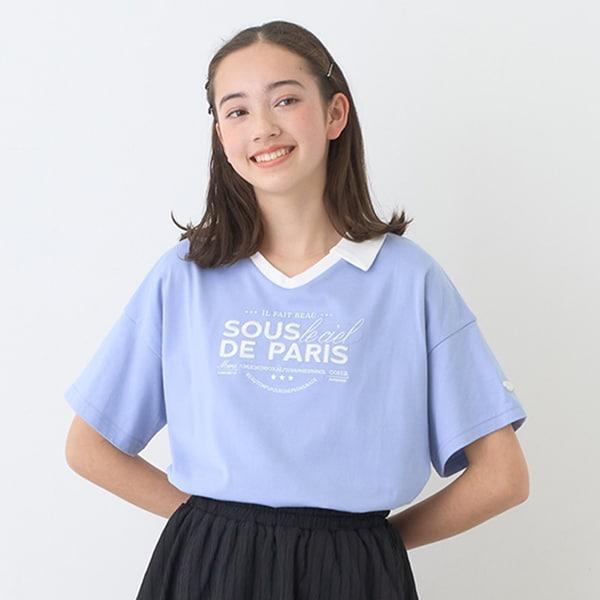 【防汙處理】翻領開襟字母T恤