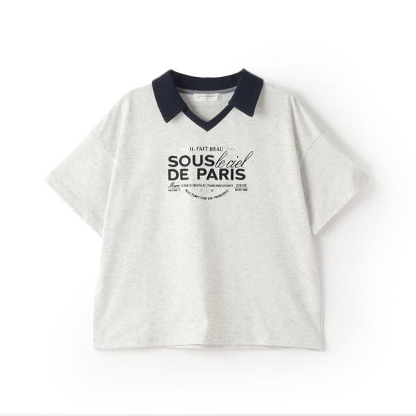 【防汙處理】翻領開襟字母T恤