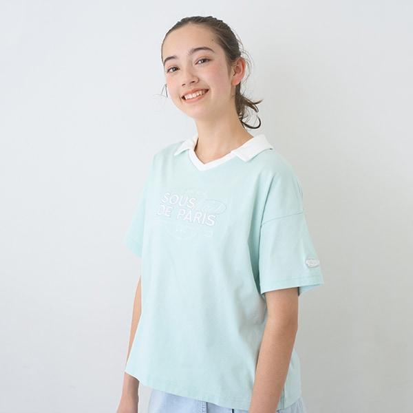 【防汙處理】翻領開襟字母T恤