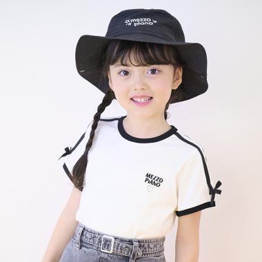 袖部條紋蝴蝶結短袖T恤